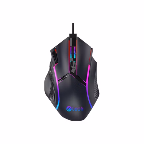 C-TECH herní myš Akali (GM-15), casual gaming, 12800 DPI, RGB podsvícení, USB, černá