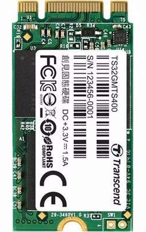 TRANSCEND MTS400S 32GB SSD disk M.2, 2242 SATA III 6Gb/s (MLC), 280MB/s R, 50MB/s W