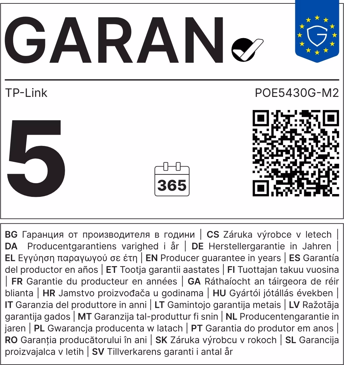 TP-Link POE5430G-M2 Omada 2.5G pasivní PoE adaptér