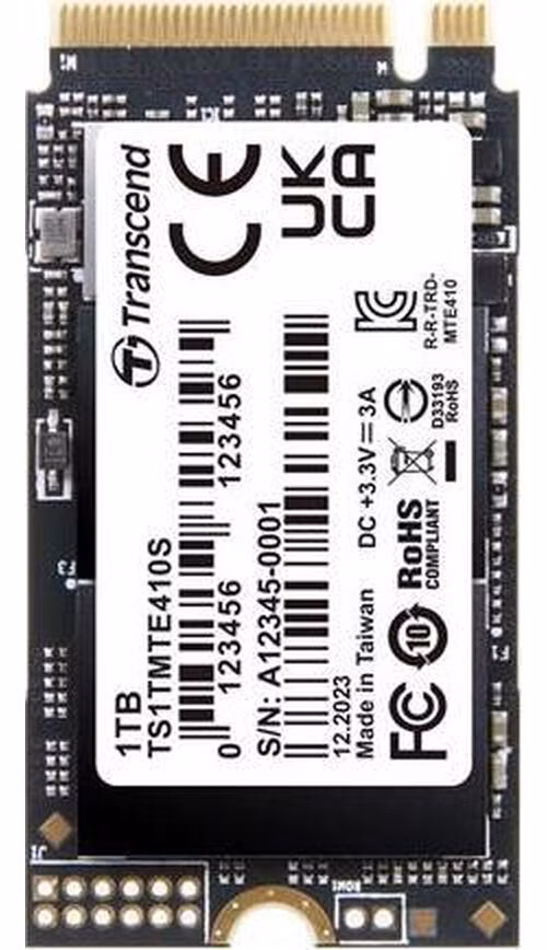Transcend MTE410S 1TB SSD disk M.2 2242, NVMe PCIe Gen4 x4 5000MB/s R 3500MB/s W