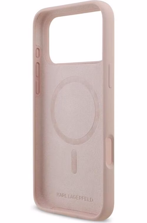 Karl Lagerfeld Liquid Silicone Karl and Choupette MagSafe kryt iPhone 18 Pro Max ružový
