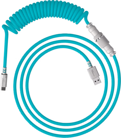 HyperX USB-C spirálový kabel světle zeleno-bílý