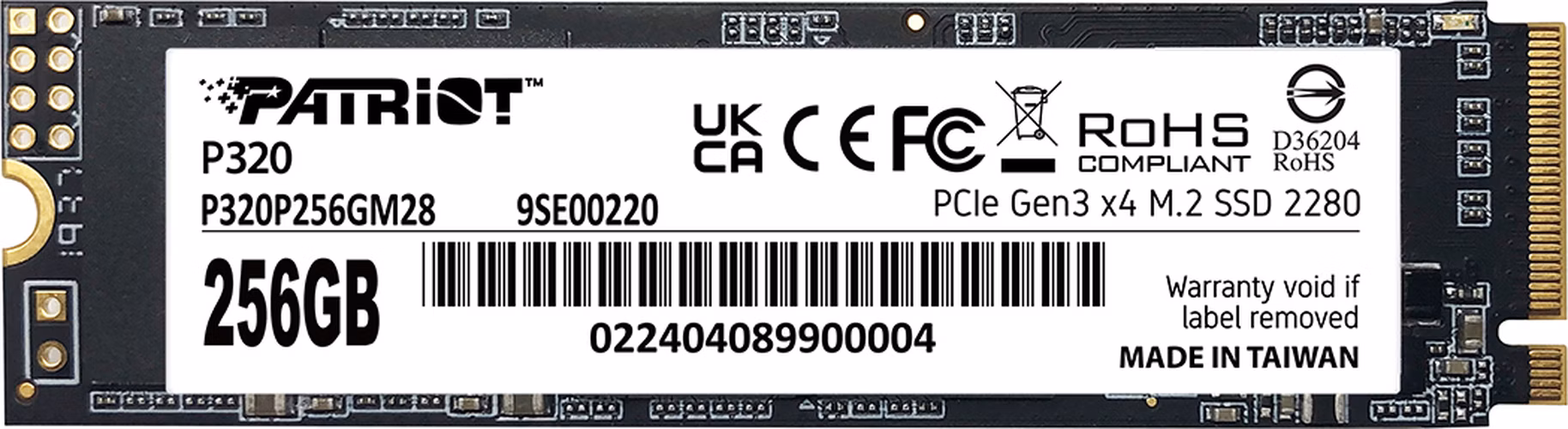 PATRIOT P320 256GB SSD / Interní / M.2 PCIe Gen3 x4 NVMe 1.3 / 2280