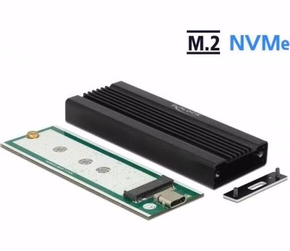 Delock Externí pouzdro pro M.2 NVMe PCIe SSD se SuperSpeed USB 10 Gbps (USB 3.1 Gen 2) USB Type-C™ samice