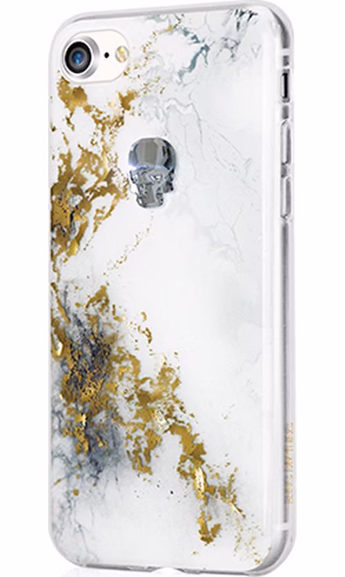 Swarovski kryt Treasure pre iPhone 8 - Alabaster/Silver Skull