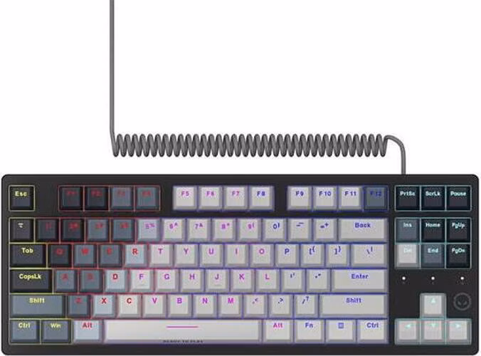 Lorgar Azar 514 TKL, kompaktná mechanická herná klávesnica, US layout, biela
