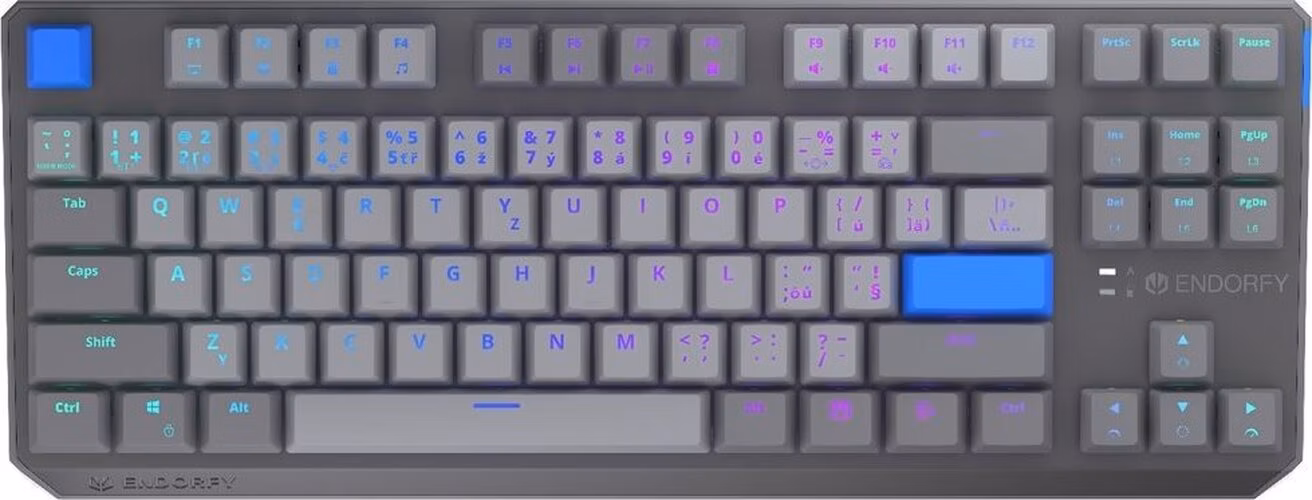 Endorfy Thock V2 TKL Wireless Klávesnice,herní,bezdrátová,mechan.,Endorfy Yellow,CZ/SK layout,TKL,ARGB,hliník.,BT,2,4GHz USB,šedá
