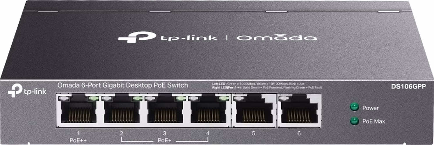 DS106GPP TP-link Omada, 6G, 3 PoE+, 1 PoE++, switc