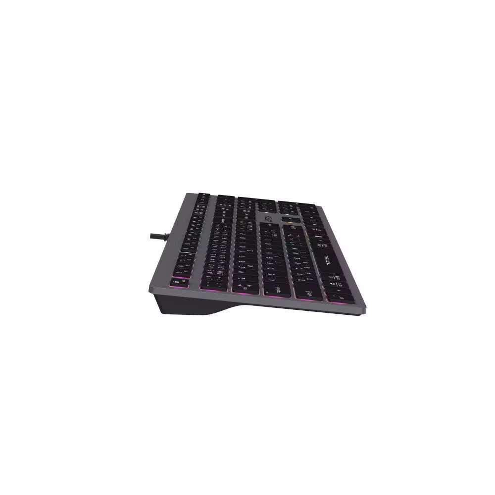 A4tech Klávesnice FX60, Podsvícená barevná, USB, CZ, šedá