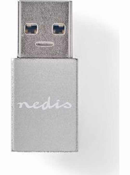 Nedis CCGB60925GY - USB-C Adaptér| USB 3.2 Gen 1 | USB-A Zástrčka | USB-C™ Zásuvka | 5 Gbps | Kulatý | Poniklované