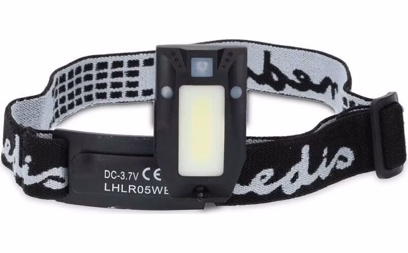 NEDIS LED čelovka/ 180 lm/ napájení z baterie/ napájení z USB/ 3.7 V DC/ včetně baterií/ dobíjecí/ černá