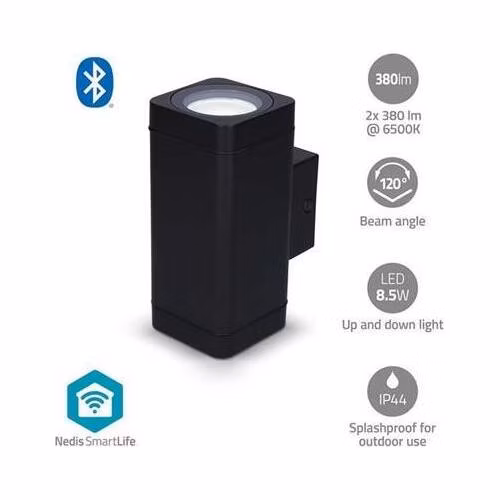 Nedis BTLOW05RGBW - Venkovní světlo Smartlife| 760 lm | Bluetooth® | 8.5 W | Teplé až chladné bílé | 2700 - 6500 K | ABS