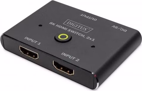 DIGITUS 8K HDMI přepínač, 2x1 černý