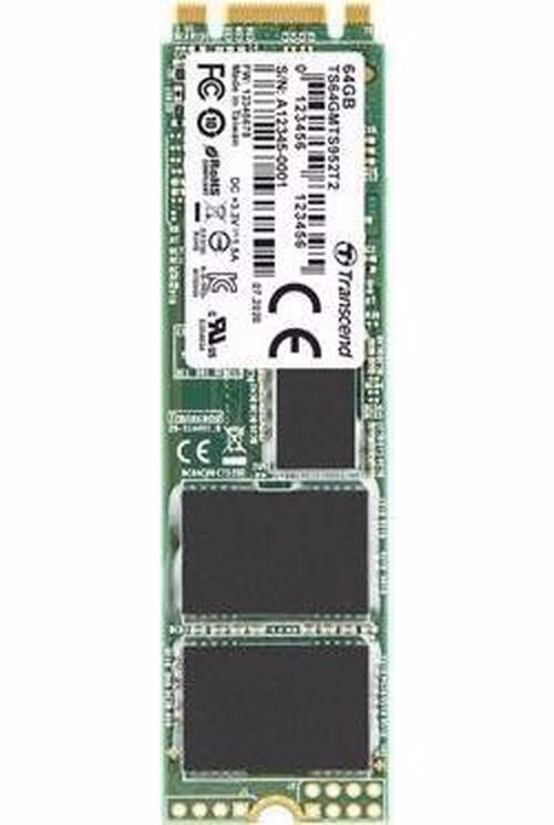 TRANSCEND MTS952T2 64GB Industrial 3K P/E SSD disk M.2, 2280 SATA III 6Gb/s (3D TLC), 560MB/s R, 520MB/s W