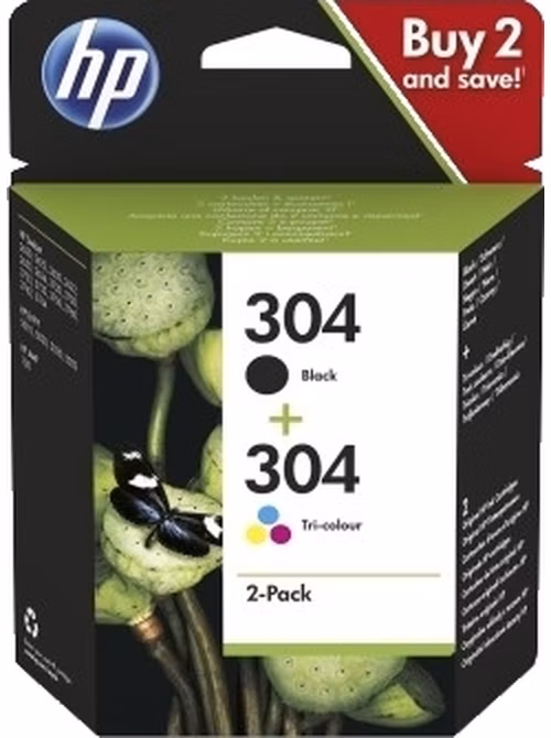 HP 304 Ink Cartridge Combo 2-Pack (120 / 100 pages)