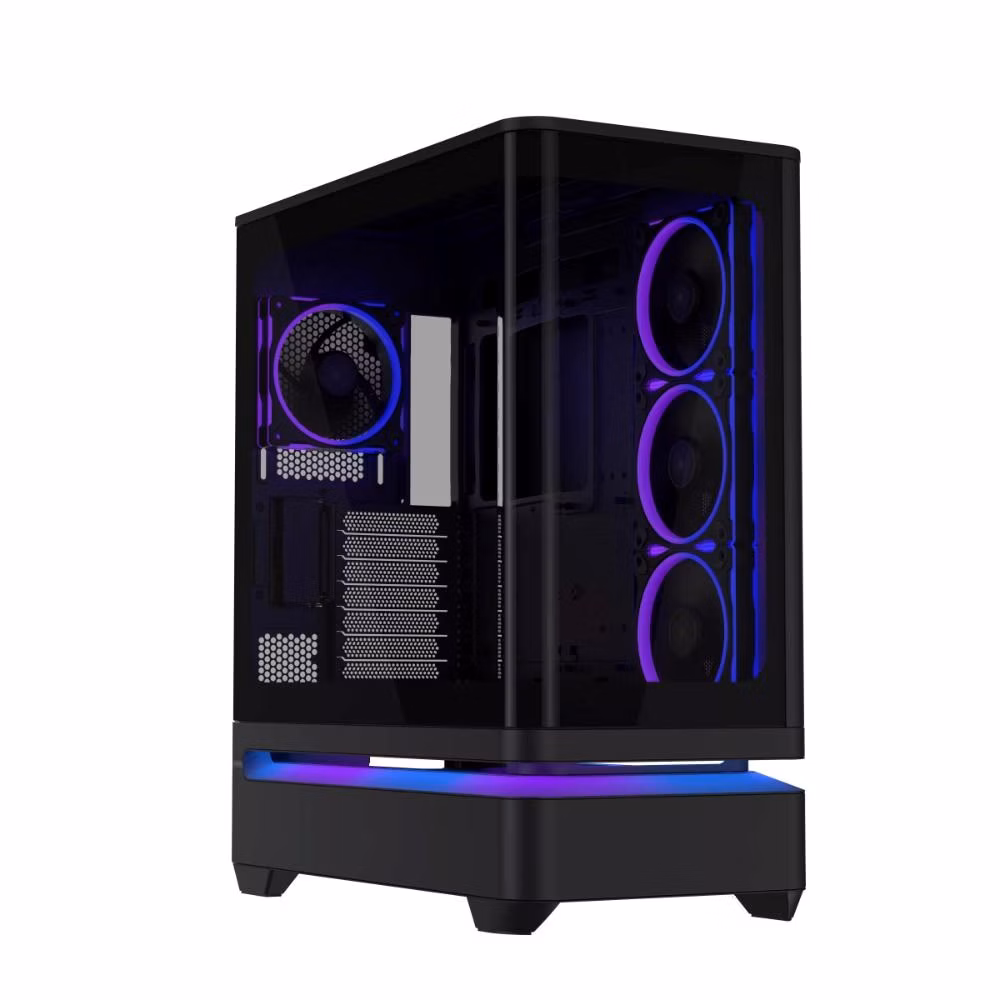 ASUS case PRIME AP304 TG ARGB BLACK, ATX, Průhledná bočnice, 4x120mm ARGB, černá
