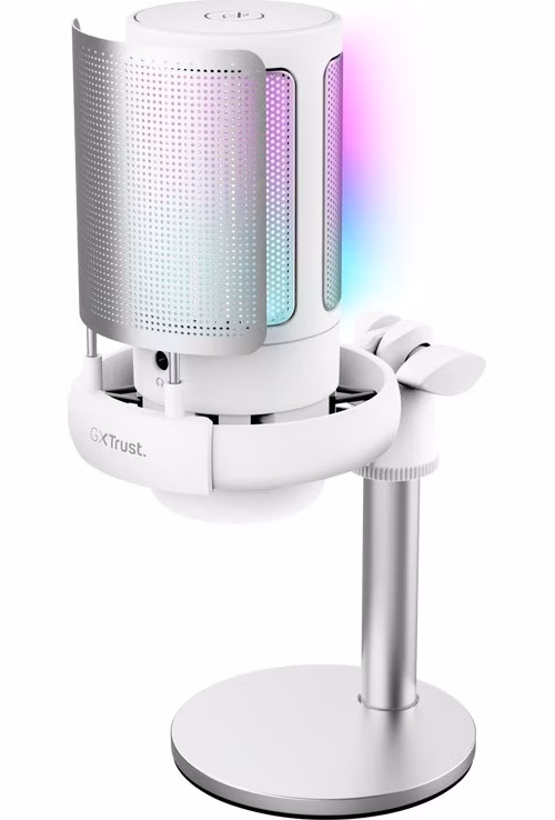 TRUST mikrofon GXT238 Auron, USB-C, RGB, bílá