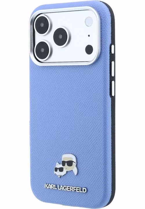 Karl Lagerfeld PU Grained Semi Wrap K&amp;CH Heads Magsafe kryt iPhone 18 Pro Max modrý