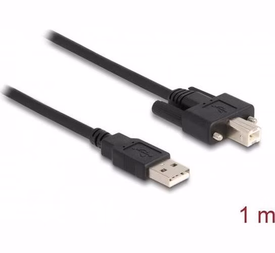 Delock Kabel USB 2.0 Typ-A samec na Typ-B samec se šroubky 1 m