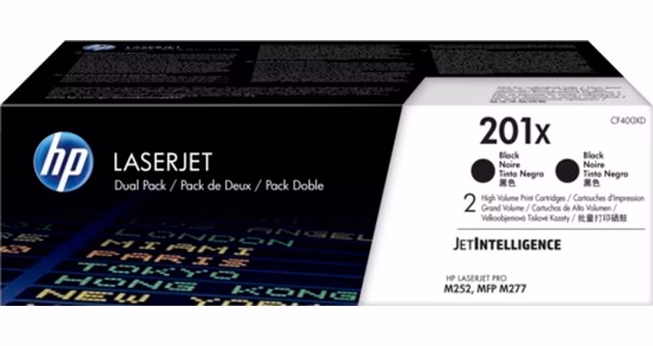 HP tonerová kazeta 201X černá velká, CF400XD - 2 pack