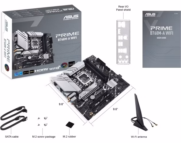 ASUS MB Sc LGA1700 PRIME B760M-A WIFI, Intel B760, 4xDDR5, 1xDP, 2xHDMI, mATX