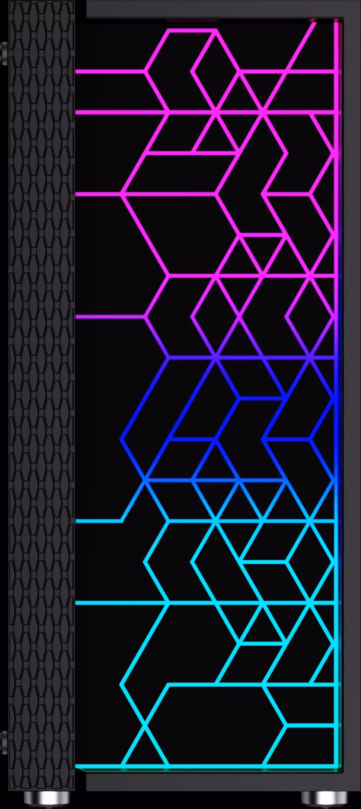 Gembird Computer Fornax 2500 ARGB/Midi Tower/Transpar./Černá