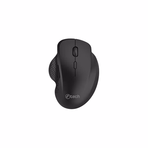 C-TECH myš WLM-14BK Dual mode, bezdrátová, ergo, BT5.0 + 2,4GHz, 1600DPI, 6 tlačítek, USB nano receiver, černá
