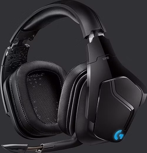 Logitech náhlavní herní souprava G935 7.1 DTS, Surround lightsync/drátové/bezdrátové - černé