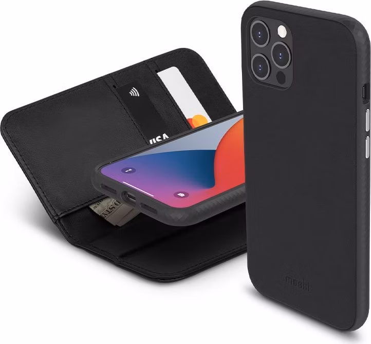Moshi puzdro Overture with Detachable Magnetic Wallet pre iPhone 12 Pro Max - Black
