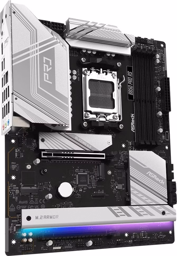 ASRock B850 Pro RS / AMD B850 / AM5 / 4x DDR5 DIMM / 4x M.2 / HDMI / USB-C / ATX