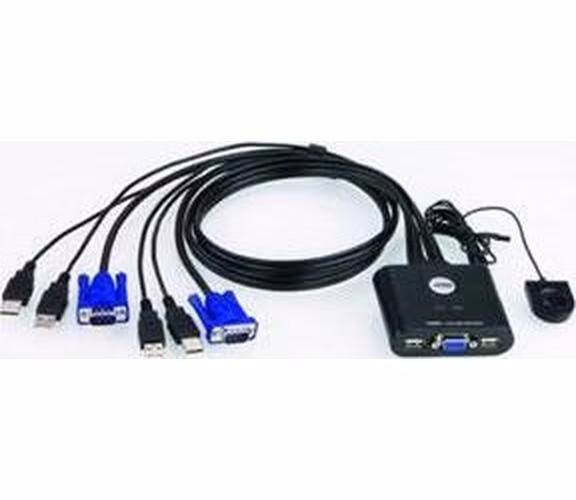 ATEN 2-portový KVM USB mini, 1m káble, DO