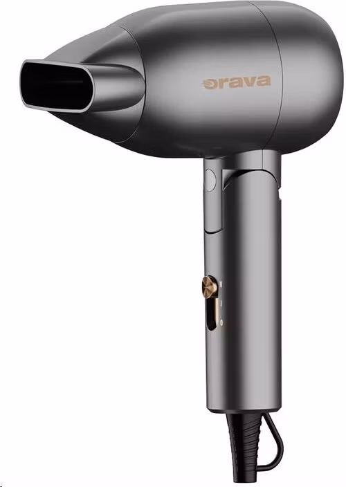 Orava HD-407 cestovní fén, 1300 W, sklápěcí rukojeť, keramická mřížka, 2 stupně výkonu