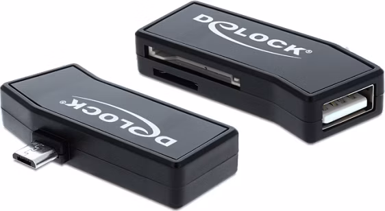 Delock Micro USB OTG čtečka karet + 1 x USB Port