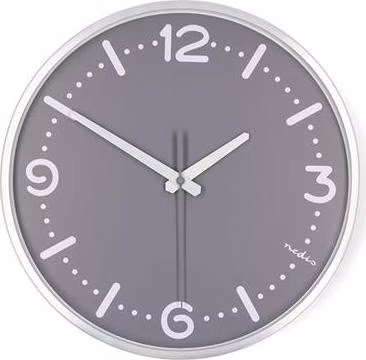 Nedis CLWA3226SS - Nástěnné hodiny | Průměr: 300 mm | Hliník | Tichý pohyb | Kov
