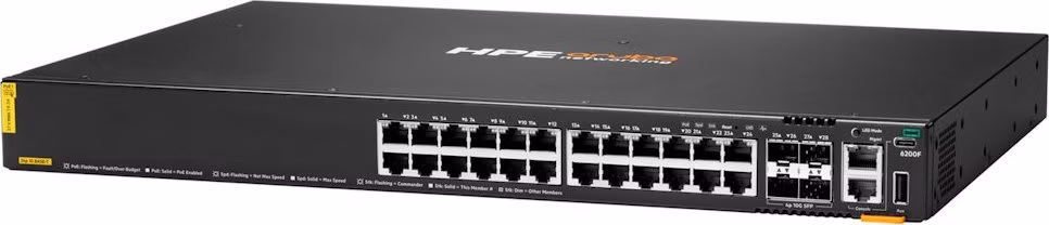 HPE Aruba Networking 6200F 24G Class4 PoE 4SFP+ 370W Switch