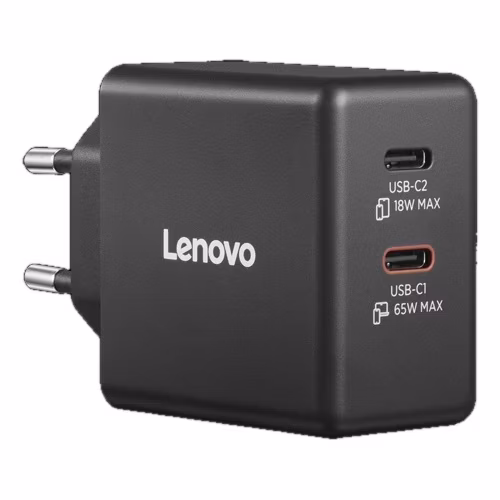 Lenovo 65W PD, GaN Charger, 2x USB-C, 1,5m kabel