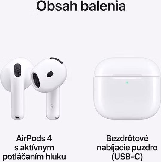 Apple AirPods (4. generácie) s aktívnym potlačením hluku *Renovovaný*