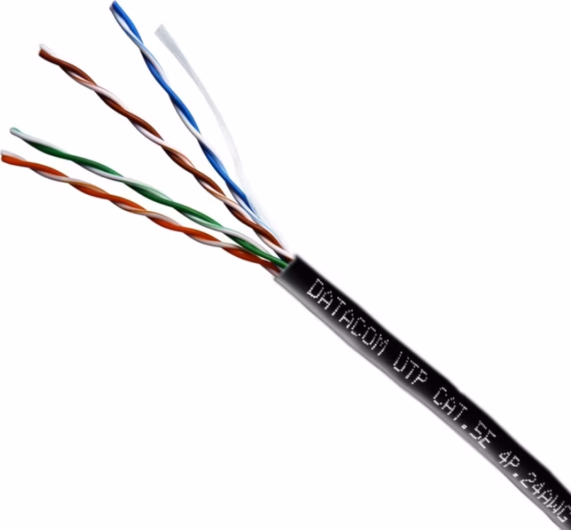 DATACOM UTP drát CAT5E PE,Fca 305m box černý OUTDOOR
