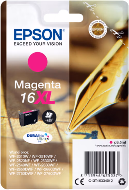 Epson inkoustová náplň/ T1633/ C13T16334012/ Singlepack 16XL DURABrite Ultra Ink/ Magenta