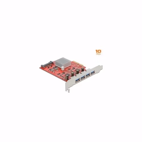 Delock PCI Express x4 Karta na 4 x externí SuperSpeed USB 10 Gbps (USB 3.2 Gen 2) USB Typ-A samice