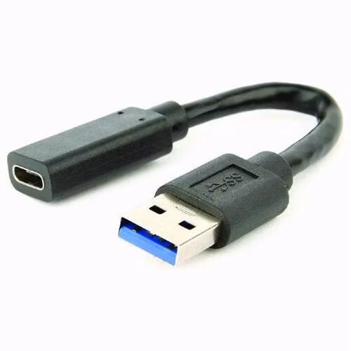 Gembird adaptér USB-C (F) na USB A 3.0/2.0 (M), 0.1m kábel, čierny