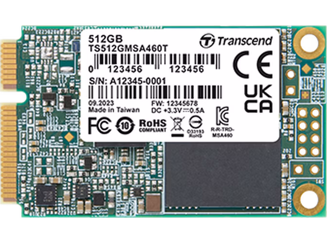 TRANSCEND MSA460T-VS1 128 GB SSD disk mSATA, SATA III, 3D TLC BiCS5