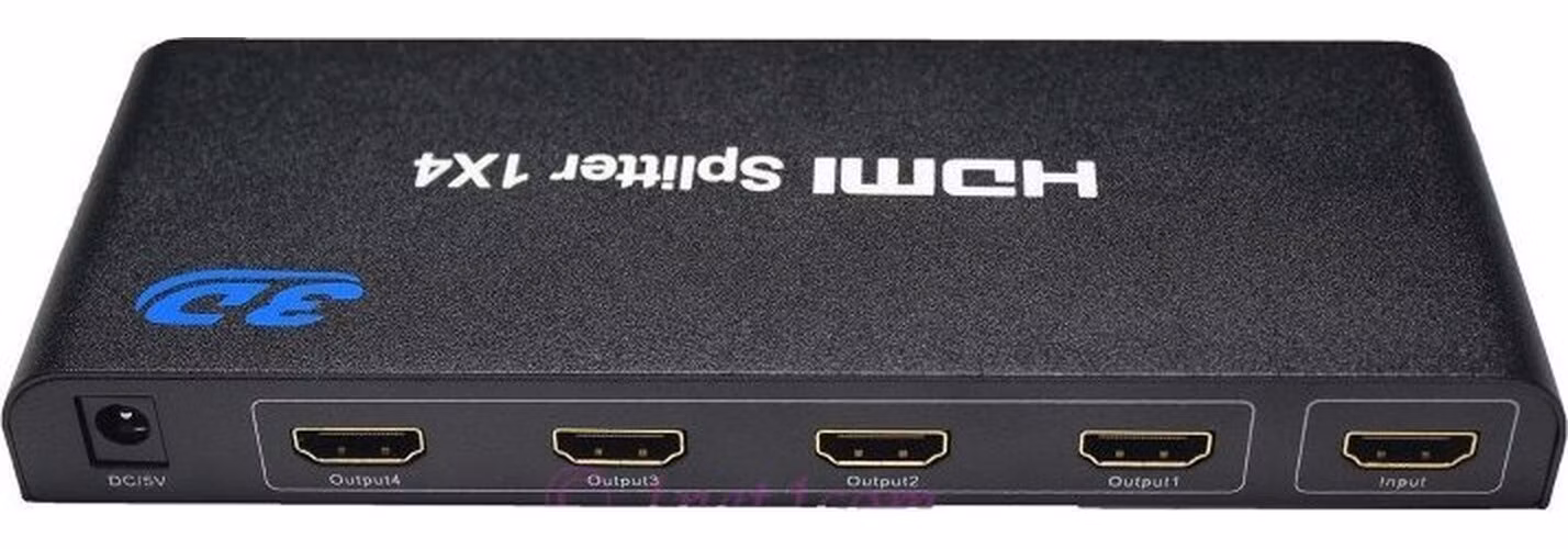 PremiumCord HDMI splitter 1-4 porty kovový s napájením, 4K, FULL HD, 3D