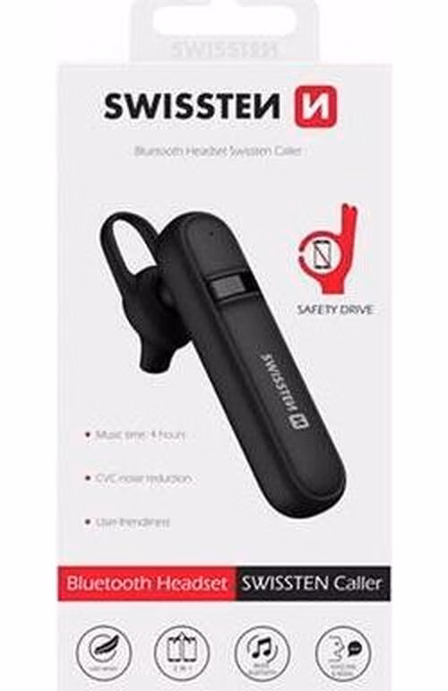 SWISSTEN BLUETOOTH HEADSET CALLER CERNÝ