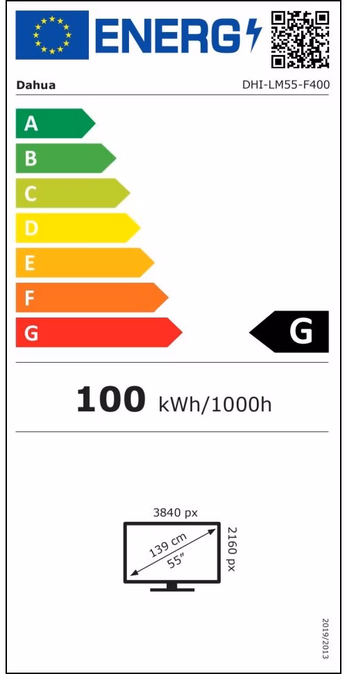 DAHUA 55" LED LM55-F400/ IPS/ 3840x2160(UHD)/ 5000:1/ 8ms/ 380 cd/m2/ HDMI/ USB/ REPRO/ VESA400x200/ černý/ provoz 24/7