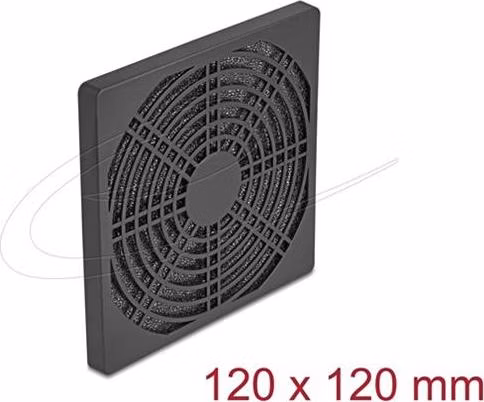 Delock Rošt ventilátoru s protiprachovým filtrem, rozměr 120 x 120 mm, černý