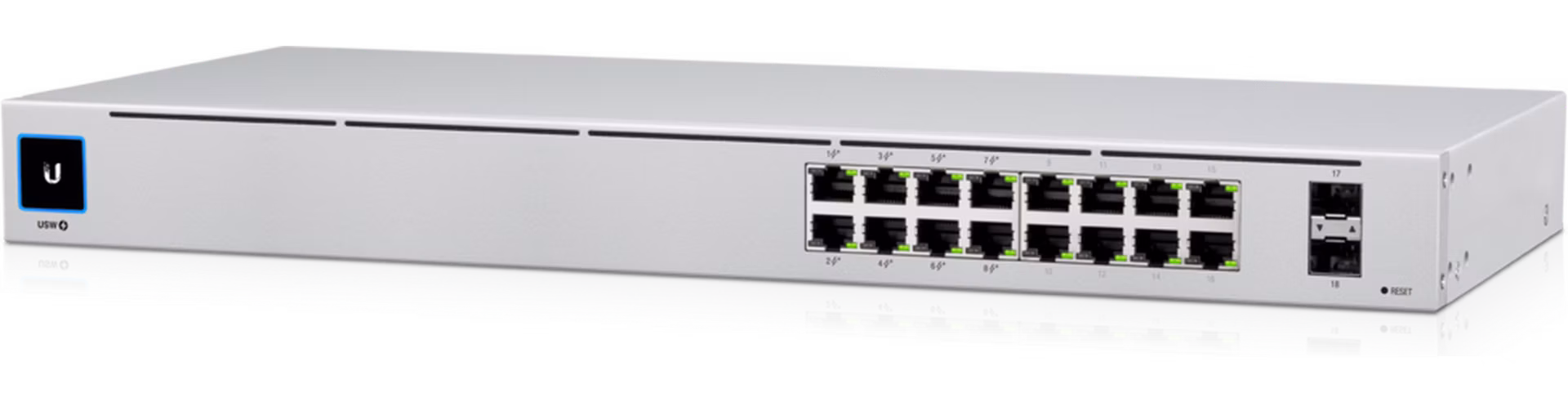UBNT UniFi Switch USW-16-POE Gen2 [16xGigabit, 8x PoE out 42W, 802.3at/af, 2xSFP, 36Gbps]