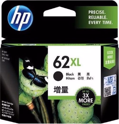HP Ink Cartridge 62XL/Black/600 stran - blistr