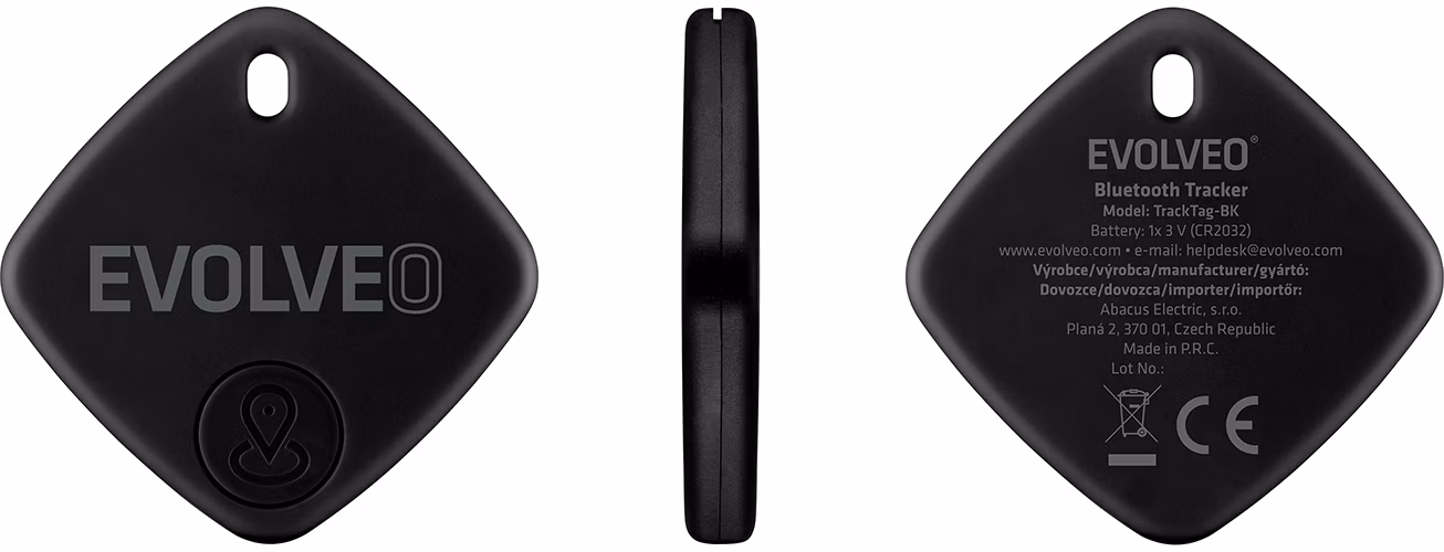 EVOLVEO TrackTag, Bluetooth lokátor s Apple Find My, černý