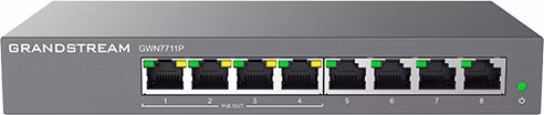 Grandstream GWN7711P Layer 2 Lite managed switch, 8 portov, 4x PoE/PoE+